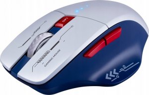 Mysz Defender Mysz bezprzewodowa Defender TISA GM-126 optyczna 1600dpi 2.4 GHz + Bluetooth biało-niebieska RGB AKUMULATOR 6 przycisków Gaming 3