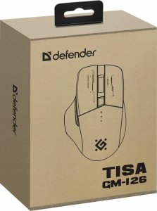 Mysz Defender Mysz bezprzewodowa Defender TISA GM-126 optyczna 1600dpi 2.4 GHz + Bluetooth biało-niebieska RGB AKUMULATOR 6 przycisków Gaming 6