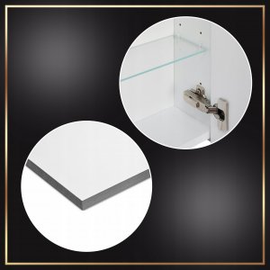 Stamar Szafka Biała Łazienkowa Wisząca z Lustrem 50 x 60 cm Lampka Oświetlenie LED 4