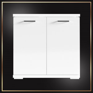 Stamar Biała Szafka Stojąca pod Umywalkę z Wycięciem na Syfon Otwór 60 cm MDF 4