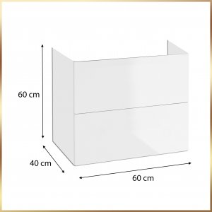 Stamar Biała Szafka Wisząca Łazienkowa pod Umywalkę 60 x 60 x40 Cichy Domyk Połysk 5