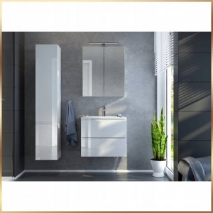 Stamar Biała Szafka Wisząca Łazienkowa pod Umywalkę 60 x 60 x40 Cichy Domyk Połysk 6