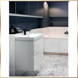 Stamar Biała Szafka Wisząca Łazienkowa pod Umywalkę 60 x 60 x40 Cichy Domyk Połysk 9