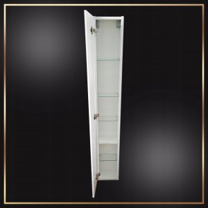 Stamar Biały Słupek Łazienkowy Slim Front Lustro 125 x 23 x 22 cm 5 Półek Połysk 3