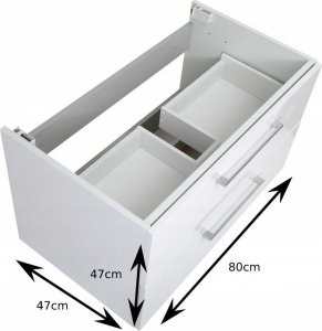 Stamar Szafka łazienkowa z umywalką 80 cm biała połysk 4