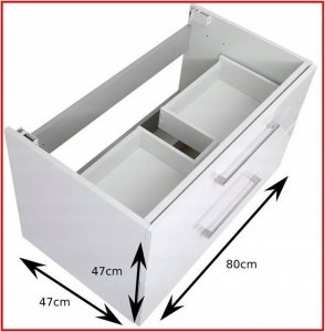 Stamar Szafka łazienkowa z umywalką 80 cm biała połysk 8