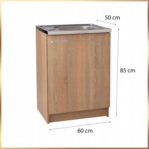 Stamar Szafka Kuchenna Sonoma 60 Slim + Zlew Deante + Syfon + Bateria Wysoka Beż 14