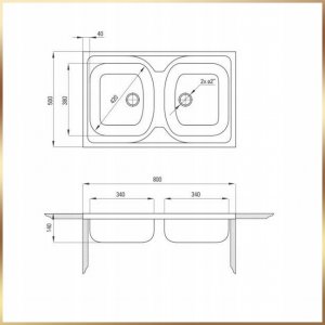 Stamar Szafka Kuchenna Dąb Sonoma 80 Zlew 2 Komory Bateria Czarna Elastyczna Syfon 14
