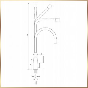 Stamar Szafka Kuchenna Dąb Sonoma 80 Zlew 2 Komory Bateria Czarna Elastyczna Syfon 15