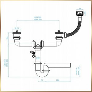 Stamar Szafka Kuchenna Dąb Sonoma 80 Zlew 2 Komory Bateria Czarna Elastyczna Syfon 16