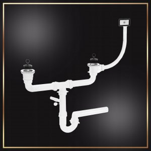 Stamar Szafka Kuchenna Dąb Sonoma 80 Zlew 2 Komory Bateria Czarna Elastyczna Syfon 8