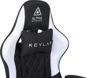 Fotel Alpha Gaming Kevlar Biały Tkanina Materiał 6