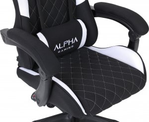Fotel Alpha Gaming Kevlar Biały Tkanina Materiał 7