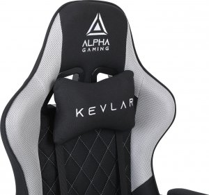 Fotel Alpha Gaming Kevlar Szary Tkanina Materiał 7