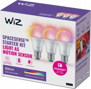 WiZ WiZ,Bulb,8,8W,2200-6500 (RGB),A60,E27,3 pcs lightsource 1