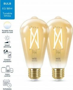 WiZ WiZ,ST64 Edison,7W,2000-5000,ST64,E27,2 pcs lightsource 6