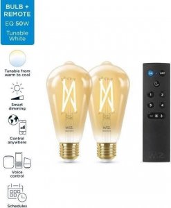 WiZ ,ST64 Edison,7W,2000-5000,ST64,E27,2 pcs lightsource + 1 remote controller 20