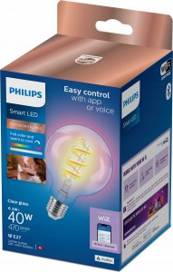Philips WiZ | Philips Smart WiFi Filament Clear G95 RGB | E27 | 6.3 W | Full colour 5