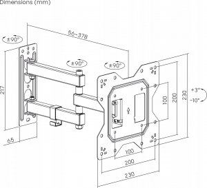Maclean Uchwyt do telewizora Maclean MC-700 23-42" 20kg czarny max VESA 200x200 2