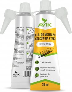AVIK Bezbarwny Klej 70ml do Montażu Zamocowania Kolców na Ptaki Gołębie 3