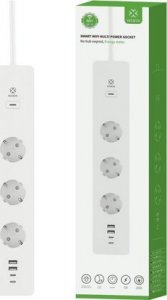 Listwa zasilająca Woox WOOX R6132 Inteligentna Smart listwa WiFi, 3 gniazda AC, 2 porty USB 2.0, 2 porty USB-C 3