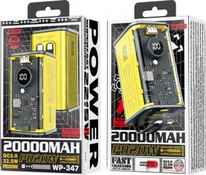 Powerbank Wekome Power bank 20000 mAh Super Fast Charging z wbudowanym kablem USB-C PD 20W & Lightning + USB-A QC3.0 22.5W 2