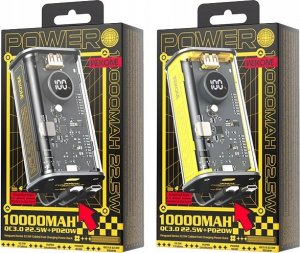 Powerbank Wekome Power bank 10000 mAh Fast Charging z wbudowanym kablem USB-C & Lightning PD 20W + QC 22.5W Czarny 3