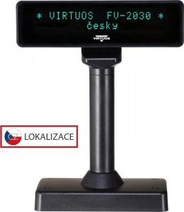 Virtuos VFD wyświetlacz klienta FV-2030B 2x20 9mm serial czarny 7
