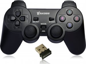 Pad Vakoss VAKOSS GAMEPAD BEZPRZEWODOWY USB Z FUNKCJĄ DUAL SHOCK PC/PS3 TRYB CYFROWY I ANALOGOWY GP-4705BK CZARNY 2