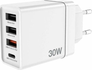 Ładowarka Verbatim Ładowarka sieciowa Verbatim 1xUSB-C PD 20W 1xUSB-A QC 3.0 2xUSB-A 10W UE biała 6