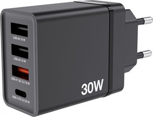 Ładowarka Verbatim Ładowarka sieciowa Verbatim 1xUSB-C PD 20W 1xUSB-A QC 3.0 2xUSB-A 10W UE czarna 4