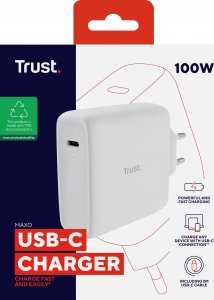 Ładowarka Trust Ładowarka MAXO USB-C 100W biała 8