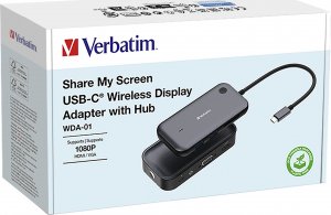 HUB USB Verbatim Transmiter obrazu Verbatim WDA-01 bezprzewodowy z koncentratorem 4