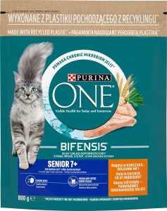 PURINA NESTLE PURINA One Bifensis Senior 7+ Bogata w Kurczaka i Pełne Ziarna - sucha karma dla kota - 800 g 1