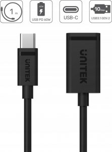 Kabel USB Unitek USB-C - USB-A 1 m Czarny (C476BK-1M) 2