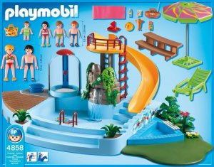 Playmobil Zestaw z figurkami Family Fun 4858 Basen odkryty ze zjeżdżalnią 3
