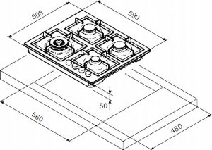 Płyta grzewcza Freggia Hob Freggia HH640VGTX 6