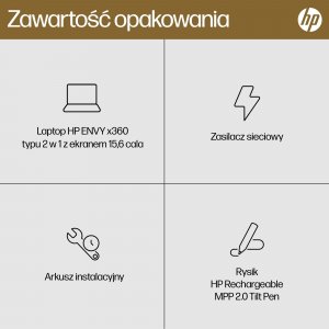 Laptop HP HP ENVY x360 15-fh0006nw Ryzen 5 7530U 15.6"FHD Touch IPS 250nits 16GB LPDDR4 SSD512 Radeon Integrated Graphics No ODD Win11 2Y Nightfall Black 18