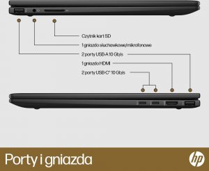Laptop HP HP ENVY x360 15-fh0006nw Ryzen 5 7530U 15.6"FHD Touch IPS 250nits 16GB LPDDR4 SSD512 Radeon Integrated Graphics No ODD Win11 2Y Nightfall Black 24