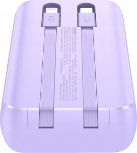 Powerbank Joyroom Joyroom JR-PBC06 z wbudowanymi kablami USB-C / Lightning 30W 10000mAh - fioletowy 4