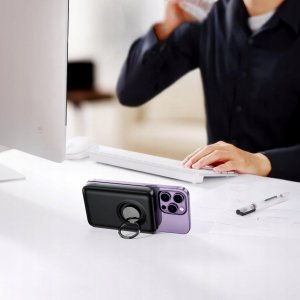 Powerbank Joyroom Joyroom JR-W050 10000mAh 20W MagSafe z ringiem i podstawką biały 4