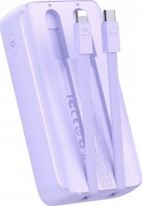Powerbank Joyroom Joyroom mini JR-PBC07 20000mAh 30W z kablami USB-C i Lightning fioletowy 4