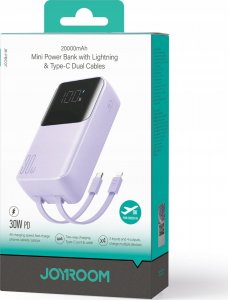 Powerbank Joyroom Joyroom mini JR-PBC07 20000mAh 30W z kablami USB-C i Lightning fioletowy 5