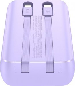 Powerbank Joyroom Joyroom mini JR-PBC07 20000mAh 30W z kablami USB-C i Lightning fioletowy 7