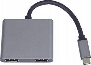 Kabel PremiumCord PremiumCord MST adapter USB-C na 2x HDMI, USB3.0, PD, rozlišení 4K a FULL HD 1080p 2