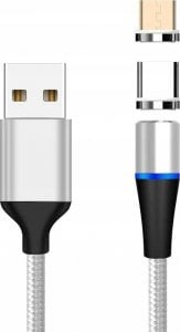 Kabel USB PremiumCord PremiumCord Magnetický micro USB a USB-C nabíjecí a datový kabel, 1m, stříbrná 1