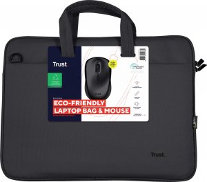 Torba Trust Zestaw torba na laptop 16" Notebook Bag + Bezprzewodowa Mysz czarny 9