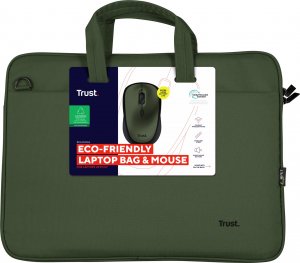 Torba Trust TRUST Sada brašna na notebook 16" Notebook Bag + Bezdrátová Myš, zelená 9