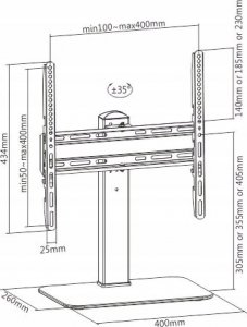 Techly Stojak / Podstawka LCD/LED Techly 32"-55", 40kg, regulowany 5