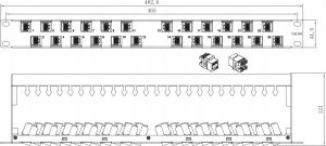 Techly Techly 367836 Patch panel 24x Keystone RJ45 Cat6a UTP, 1U, porty ukośne 4